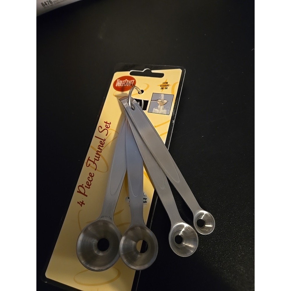 Funnel Measuring‎ Spoon Set Stainless Steel Spices Oils Kitchen Cooks Spice Jars